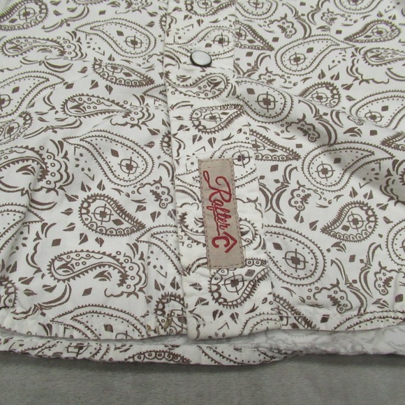 Rafter C Shirt Mens XXL Brown Paisley Classic Western Pearl Snap Cowboy Casual - Picture 2 of 10